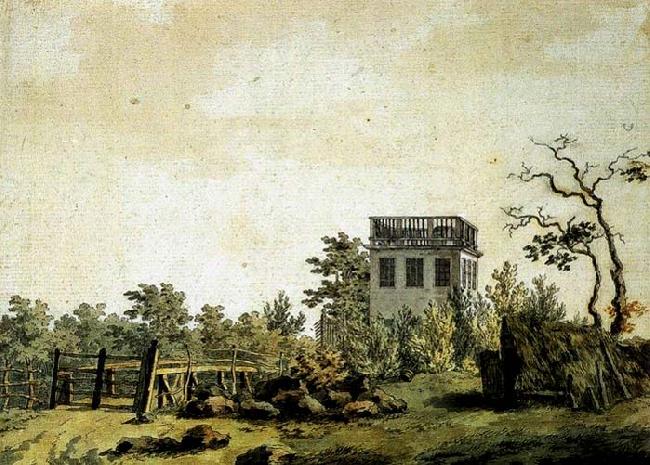 Caspar David Friedrich Landscape with Pavilion oil painting image